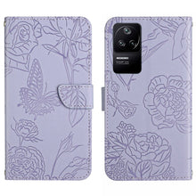 Load image into Gallery viewer, Skin Feel Butterfly Peony Embossed Leather Phone Case, For Xiaomi Poco F4 5G, For Xiaomi Poco X4 GT