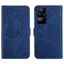 Load image into Gallery viewer, Skin Feel Butterfly Peony Embossed Leather Phone Case, For Xiaomi Poco F4 5G, For Xiaomi Poco X4 GT