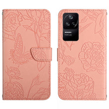 Load image into Gallery viewer, Skin Feel Butterfly Peony Embossed Leather Phone Case, For Xiaomi Poco F4 5G, For Xiaomi Poco X4 GT