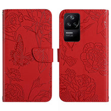 Load image into Gallery viewer, Skin Feel Butterfly Peony Embossed Leather Phone Case, For Xiaomi Poco F4 5G, For Xiaomi Poco X4 GT