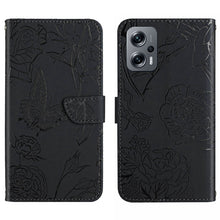 Load image into Gallery viewer, Skin Feel Butterfly Peony Embossed Leather Phone Case, For Xiaomi Poco F4 5G, For Xiaomi Poco X4 GT
