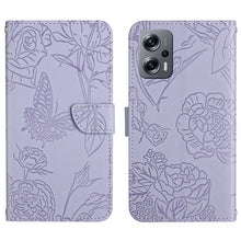 Load image into Gallery viewer, Skin Feel Butterfly Peony Embossed Leather Phone Case, For Xiaomi Poco F4 5G, For Xiaomi Poco X4 GT