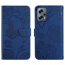 Load image into Gallery viewer, Skin Feel Butterfly Peony Embossed Leather Phone Case, For Xiaomi Poco F4 5G, For Xiaomi Poco X4 GT