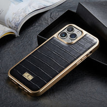 Load image into Gallery viewer, Crocodile Texture Electroplating PU Phone Case, For iPhone 13, For iPhone 13 Pro, For iPhone 13 Pro Max, For iPhone 12 / 12 Pro, For iPhone 12 Pro Max