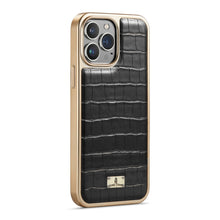 Load image into Gallery viewer, Crocodile Texture Electroplating PU Phone Case, For iPhone 13, For iPhone 13 Pro, For iPhone 13 Pro Max, For iPhone 12 / 12 Pro, For iPhone 12 Pro Max