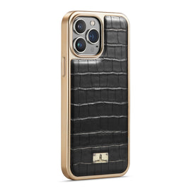 Crocodile Texture Electroplating PU Phone Case, For iPhone 13, For iPhone 13 Pro, For iPhone 13 Pro Max, For iPhone 12 / 12 Pro, For iPhone 12 Pro Max