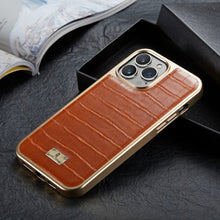 Load image into Gallery viewer, Crocodile Texture Electroplating PU Phone Case, For iPhone 13, For iPhone 13 Pro, For iPhone 13 Pro Max, For iPhone 12 / 12 Pro, For iPhone 12 Pro Max