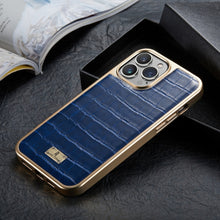 Load image into Gallery viewer, Crocodile Texture Electroplating PU Phone Case, For iPhone 13, For iPhone 13 Pro, For iPhone 13 Pro Max, For iPhone 12 / 12 Pro, For iPhone 12 Pro Max