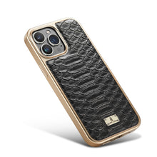 Load image into Gallery viewer, Python Texture Electroplating PU Phone Case, For iPhone 13, For iPhone 13 Pro, For iPhone 13 Pro Max, For iPhone 12 / 12 Pro, For iPhone 12 Pro Max, For iPhone 11, For iPhone 11 Pro Max
