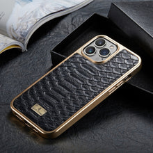 Load image into Gallery viewer, Python Texture Electroplating PU Phone Case, For iPhone 13, For iPhone 13 Pro, For iPhone 13 Pro Max, For iPhone 12 / 12 Pro, For iPhone 12 Pro Max, For iPhone 11, For iPhone 11 Pro Max