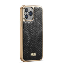 Load image into Gallery viewer, Snake Texture Electroplating PU Phone Case, For iPhone 13, For iPhone 13 Pro, For iPhone 13 Pro Max, For iPhone 12 / 12 Pro, For iPhone 12 Pro Max, For iPhone 11, For iPhone 11 Pro Max