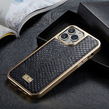 Load image into Gallery viewer, Snake Texture Electroplating PU Phone Case, For iPhone 13, For iPhone 13 Pro, For iPhone 13 Pro Max, For iPhone 12 / 12 Pro, For iPhone 12 Pro Max, For iPhone 11, For iPhone 11 Pro Max