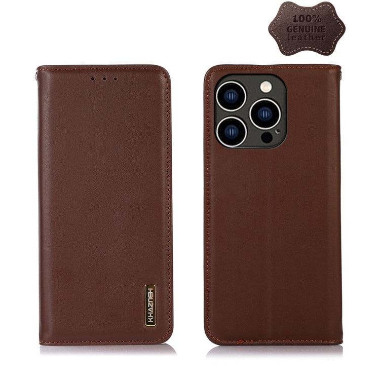KHAZNEH Nappa Top Layer Cowhide Leather Phone Case, For iPhone 14, For iPhone 14 Plus, For iPhone 14 Pro Max, For iPhone 14 Pro