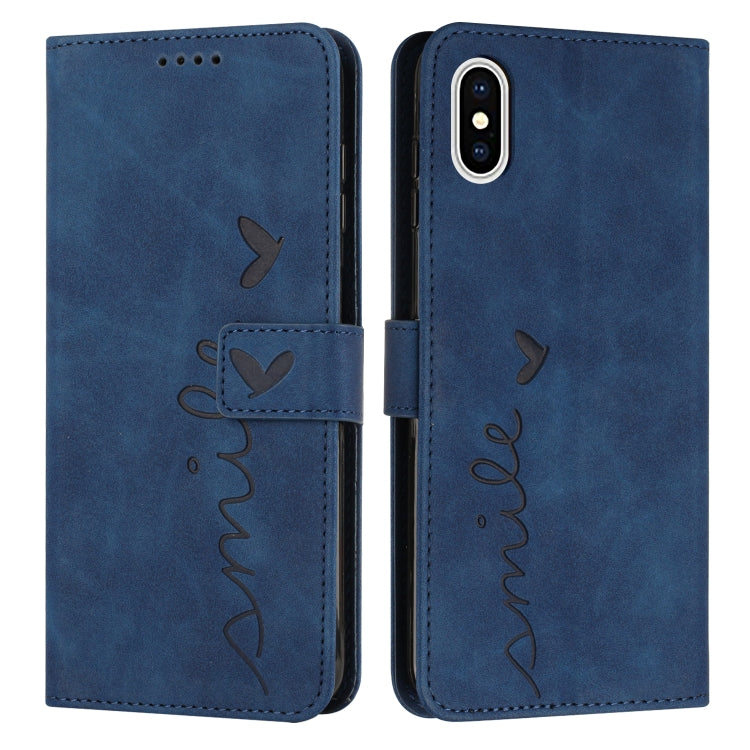 Skin Feel Heart Pattern Leather Phone Case, For iPhone XS Max, For iPhone XR, For iPhone SE 2022 / SE 2020 / 8 / 7, For iPhone 8 Plus / 7 Plus / 6 Plus