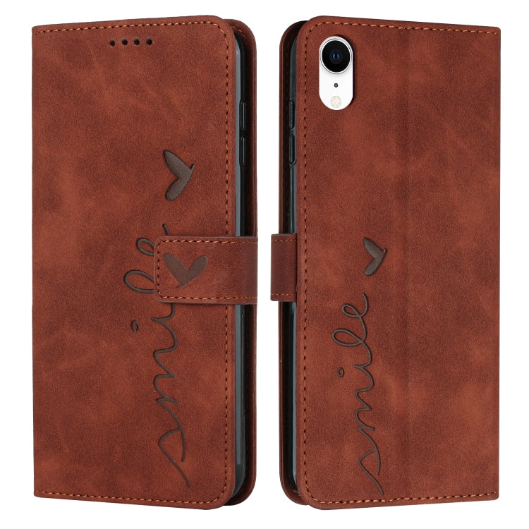 Skin Feel Heart Pattern Leather Phone Case, For iPhone XS Max, For iPhone XR, For iPhone SE 2022 / SE 2020 / 8 / 7, For iPhone 8 Plus / 7 Plus / 6 Plus