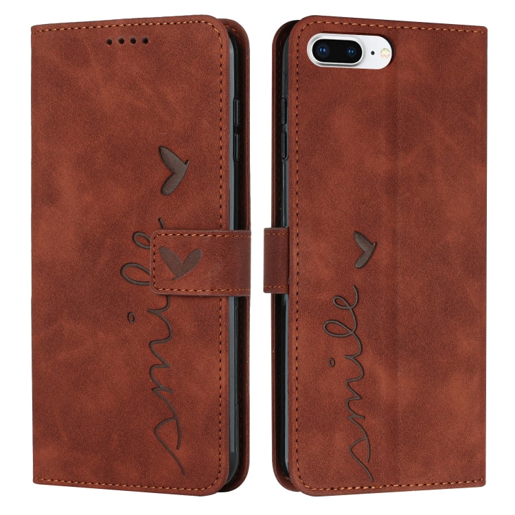 Skin Feel Heart Pattern Leather Phone Case, For iPhone XS Max, For iPhone XR, For iPhone SE 2022 / SE 2020 / 8 / 7, For iPhone 8 Plus / 7 Plus / 6 Plus