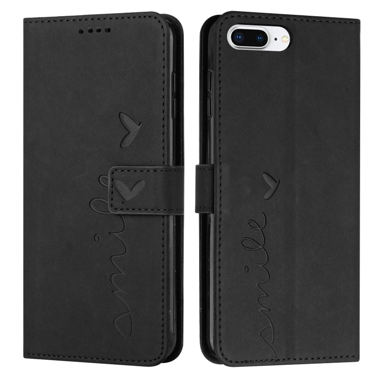 Skin Feel Heart Pattern Leather Phone Case, For iPhone XS Max, For iPhone XR, For iPhone SE 2022 / SE 2020 / 8 / 7, For iPhone 8 Plus / 7 Plus / 6 Plus
