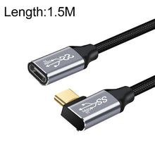 Load image into Gallery viewer, 10Gbps USB-C / Type-C Female to Male Elbow Charging Data Transmission Extension Cable, 1.5m, 2m, 3m