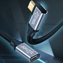 Load image into Gallery viewer, 10Gbps USB-C / Type-C Female to Male Elbow Charging Data Transmission Extension Cable, 1.5m, 2m, 3m