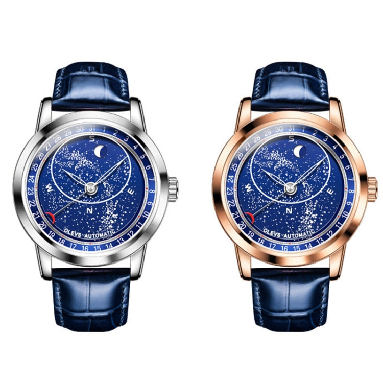 OLEVS 9923 Luminous Starry Dial Automatic Mechanical Men Watch