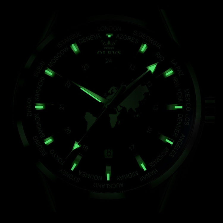 OLEVS 9926 Embossed Earth Dial Men Quartz Watch