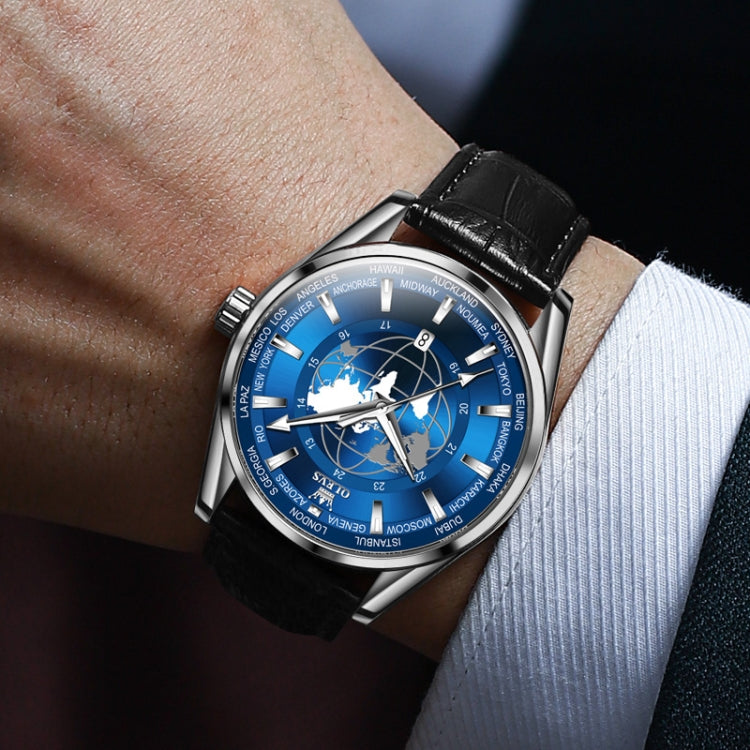 OLEVS 9926 Embossed Earth Dial Men Quartz Watch