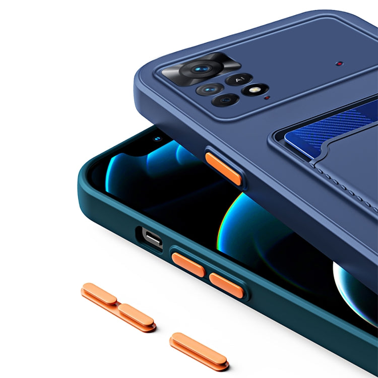Skin Feel Card Contrast Color Button TPU Phone Case, For Xiaomi Redmi Note 11 6.43 inch / Poco M4 Pro 4G