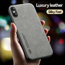Load image into Gallery viewer, Skin Feel Magnetic Leather Back Phone Case, For iPhone XR, For iPhone XS Max, For iPhone SE 2022 / SE 2020 / 7 / 8