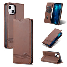 Load image into Gallery viewer, AZNS Magnetic Calf Texture Flip Leather Phone Case, For iPhone 14, For iPhone 14 Plus, For iPhone 14 Pro, For iPhone 14 Pro Max