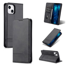 Load image into Gallery viewer, AZNS Magnetic Calf Texture Flip Leather Phone Case, For iPhone 14, For iPhone 14 Plus, For iPhone 14 Pro, For iPhone 14 Pro Max