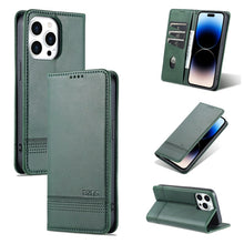 Load image into Gallery viewer, AZNS Magnetic Calf Texture Flip Leather Phone Case, For iPhone 14, For iPhone 14 Plus, For iPhone 14 Pro, For iPhone 14 Pro Max