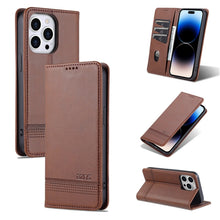 Load image into Gallery viewer, AZNS Magnetic Calf Texture Flip Leather Phone Case, For iPhone 14, For iPhone 14 Plus, For iPhone 14 Pro, For iPhone 14 Pro Max
