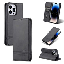 Load image into Gallery viewer, AZNS Magnetic Calf Texture Flip Leather Phone Case, For iPhone 14, For iPhone 14 Plus, For iPhone 14 Pro, For iPhone 14 Pro Max