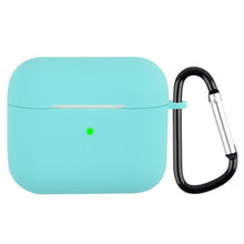 Load image into Gallery viewer, Wireless Earphone Silicone Protective Case with Carabiner, with Carabiner Matcha Green, with Carabiner Wine Red, with Carabiner Yellow, with Carabiner Dark Green, with Carabiner Mustard Green, with Carabiner Sky Blue, with Carabiner Mint Green         ...