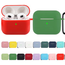 Load image into Gallery viewer, Wireless Earphone Silicone Protective Case with Carabiner, with Carabiner Matcha Green, with Carabiner Wine Red, with Carabiner Yellow, with Carabiner Dark Green, with Carabiner Mustard Green, with Carabiner Sky Blue, with Carabiner Mint Green         ...