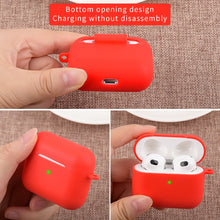 Load image into Gallery viewer, Wireless Earphone Silicone Protective Case with Carabiner, with Carabiner Matcha Green, with Carabiner Wine Red, with Carabiner Yellow, with Carabiner Dark Green, with Carabiner Mustard Green, with Carabiner Sky Blue, with Carabiner Mint Green         ...