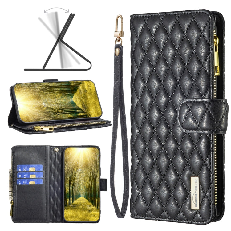 Diamond Lattice Zipper Wallet Leather Flip Phone Case, For Xiaomi Redmi Note 10 4G / 10S, For Xiaomi Redmi Note 10 Pro/10 Pro Max, For Xiaomi Redmi Note 11 / 11S Global, For Xiaomi Redmi Note 11 Pro/11 Pro 5G Global                                     ...