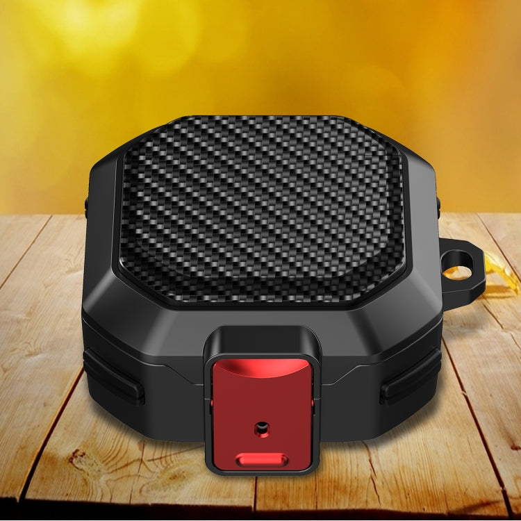 Carbon Fiber Texture Anti-fall Earphones Case with Switch