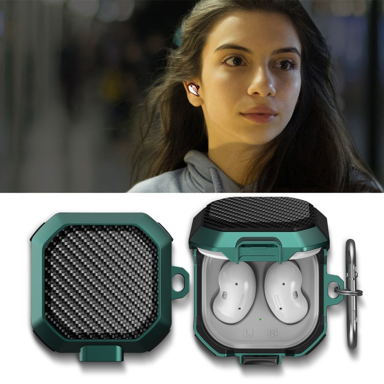 Carbon Fiber Texture Anti-fall Earphones Case with Switch