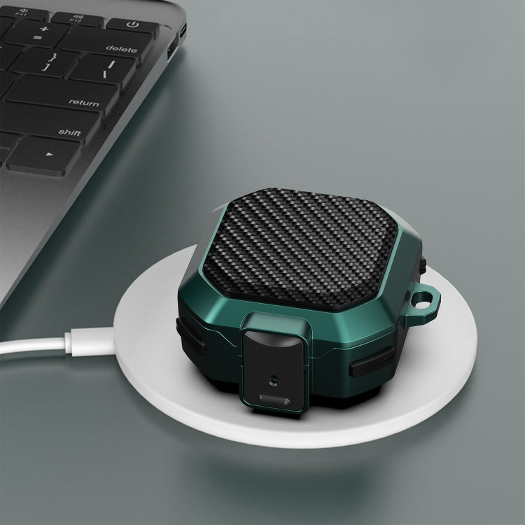 Carbon Fiber Texture Anti-fall Earphones Case with Switch