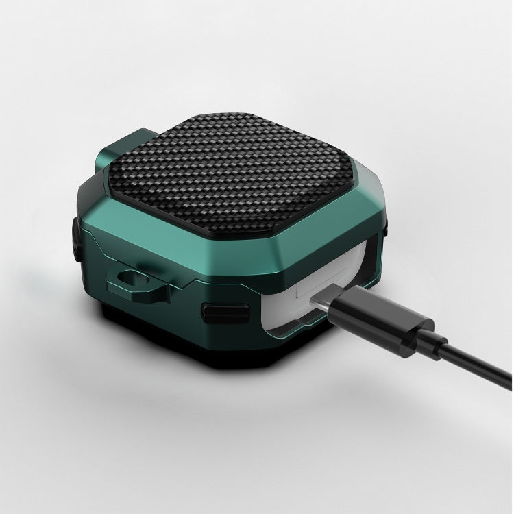 Carbon Fiber Texture Anti-fall Earphones Case with Switch