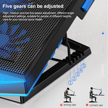 Load image into Gallery viewer, 5 Fan 2 USB Lifting Folding Laptop Cooling Stand