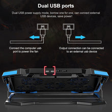 Load image into Gallery viewer, 5 Fan 2 USB Lifting Folding Laptop Cooling Stand