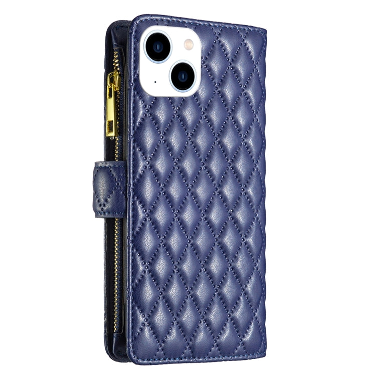 Diamond Lattice Zipper Wallet Leather Flip Phone Case, For iPhone 14, For iPhone 14 Plus, For iPhone 14 Pro, For iPhone 14 Pro Max, For iPhone 13 mini, For iPhone 13, For iPhone 13 Pro, For iPhone 13 Pro Max