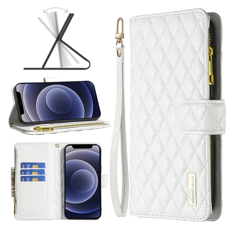 Diamond Lattice Zipper Wallet Leather Flip Phone Case, For iPhone 12 mini, For iPhone 12 / 12 Pro, For iPhone 12 Pro Max, For iPhone 11, For iPhone 11 Pro, For iPhone X / XS, For iPhone XR, For iPhone XS Max