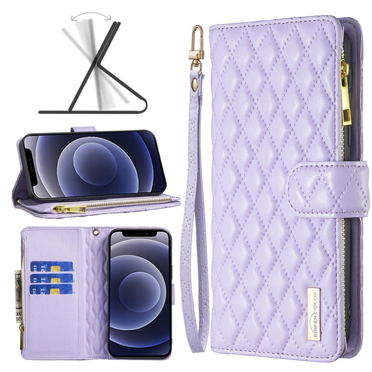 Diamond Lattice Zipper Wallet Leather Flip Phone Case, For iPhone 12 mini, For iPhone 12 / 12 Pro, For iPhone 12 Pro Max, For iPhone 11, For iPhone 11 Pro, For iPhone X / XS, For iPhone XR, For iPhone XS Max