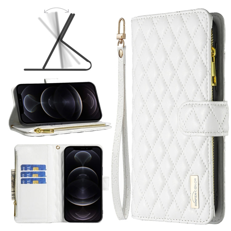 Diamond Lattice Zipper Wallet Leather Flip Phone Case, For iPhone 12 mini, For iPhone 12 / 12 Pro, For iPhone 12 Pro Max, For iPhone 11, For iPhone 11 Pro, For iPhone X / XS, For iPhone XR, For iPhone XS Max