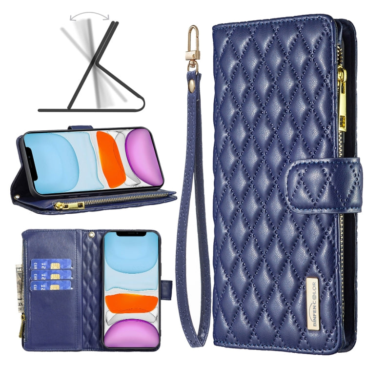 Diamond Lattice Zipper Wallet Leather Flip Phone Case, For iPhone 12 mini, For iPhone 12 / 12 Pro, For iPhone 12 Pro Max, For iPhone 11, For iPhone 11 Pro, For iPhone X / XS, For iPhone XR, For iPhone XS Max