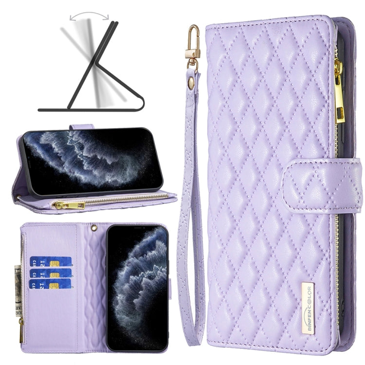 Diamond Lattice Zipper Wallet Leather Flip Phone Case, For iPhone 12 mini, For iPhone 12 / 12 Pro, For iPhone 12 Pro Max, For iPhone 11, For iPhone 11 Pro, For iPhone X / XS, For iPhone XR, For iPhone XS Max