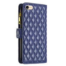 Load image into Gallery viewer, Diamond Lattice Zipper Wallet Leather Flip Phone Case, For iPhone SE 2022 / SE 2020 / 7 / 8, For iPhone 7 Plus / 8 Plus, For iPhone 11 Pro Max